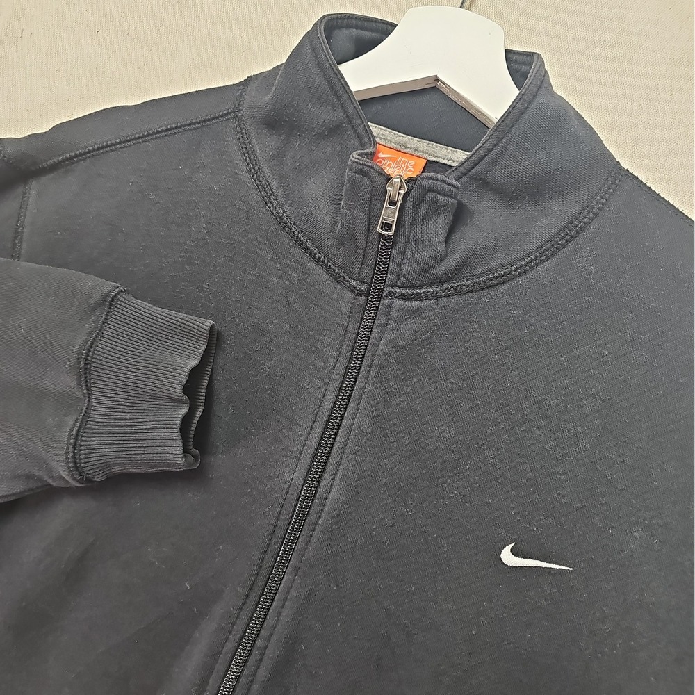 Nike Men's XL Black Sweatshirt Vintage Athletic Dept Full Zip Up Jacket Swoosh